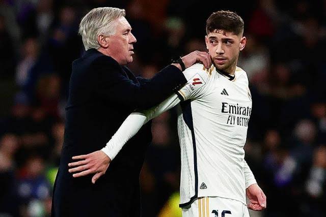 Fede Valverde and Carlo Ancelotti